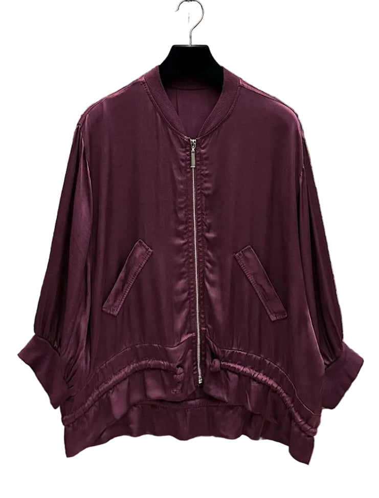 SATIN BOMBER - 10-16 - MERLOT