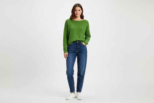 **SALE**CASHMERE BLEND BOXY KNIT - 10-16 - GREEN