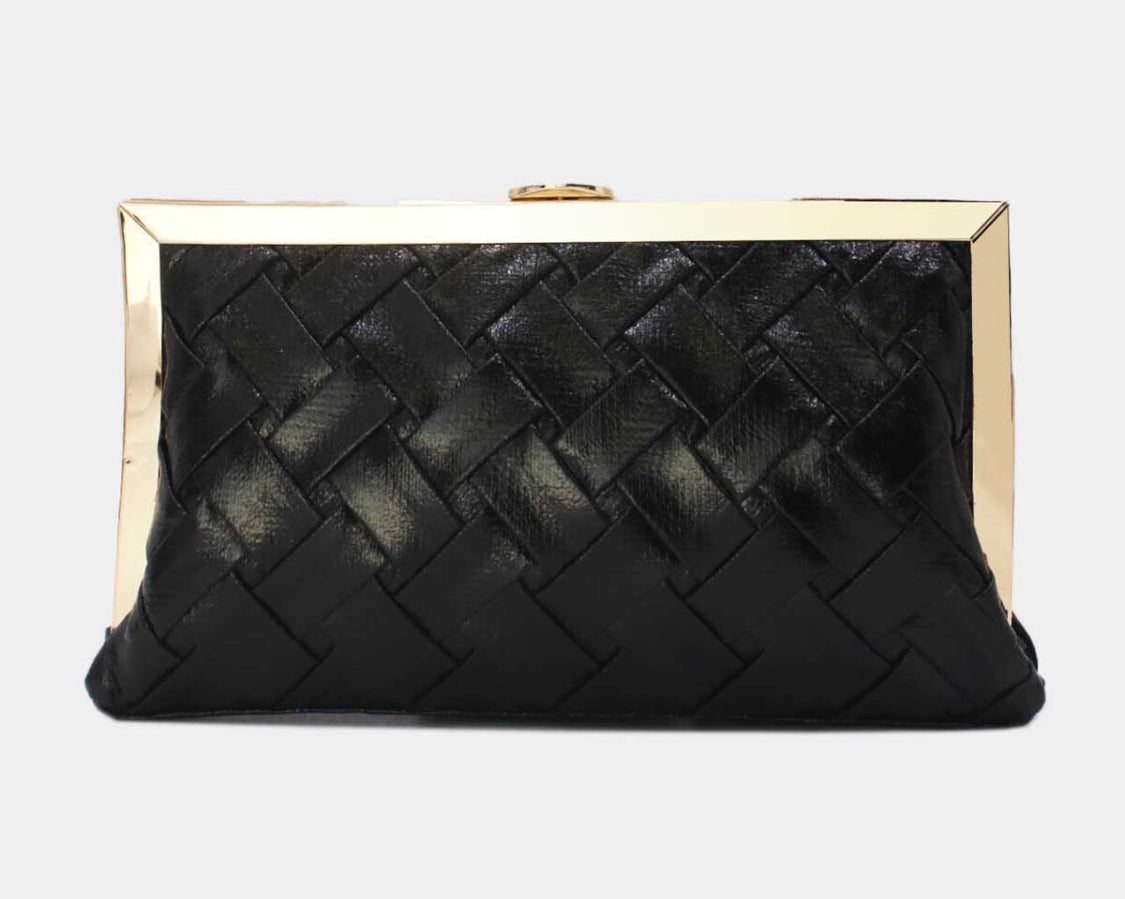BRAIDED OCCASION BAG - BLACK