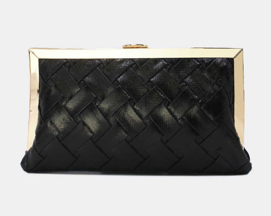 BRAIDED OCCASION BAG - BLACK