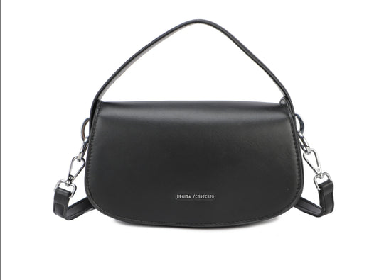 HALF MOON BAG WITH LONG STRAP - BLACK