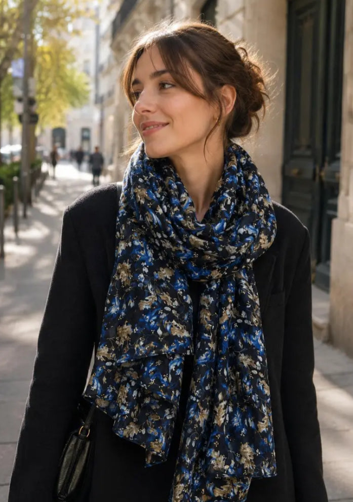 FLORAL FOIL SCARF