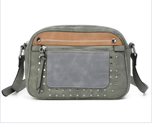 STUD ZIP CROSSBODY