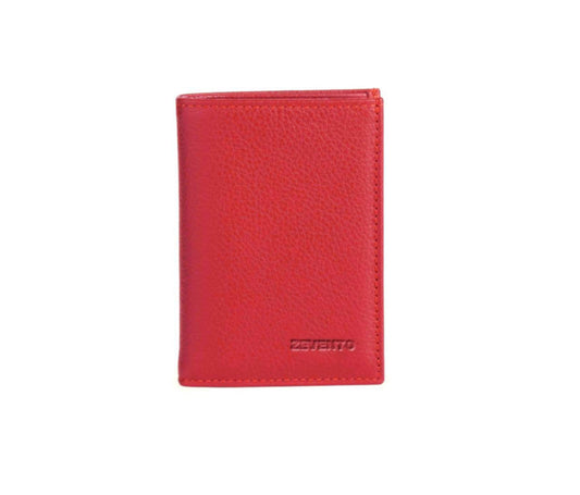 LEATHER CARD HOLDER WALLET - STRAWBERRY