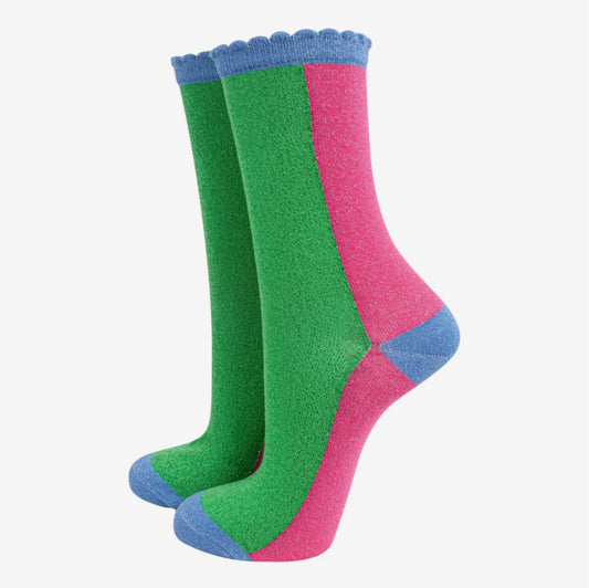 BLOCK COLOUR BAMBOO SOCKS - MULTI