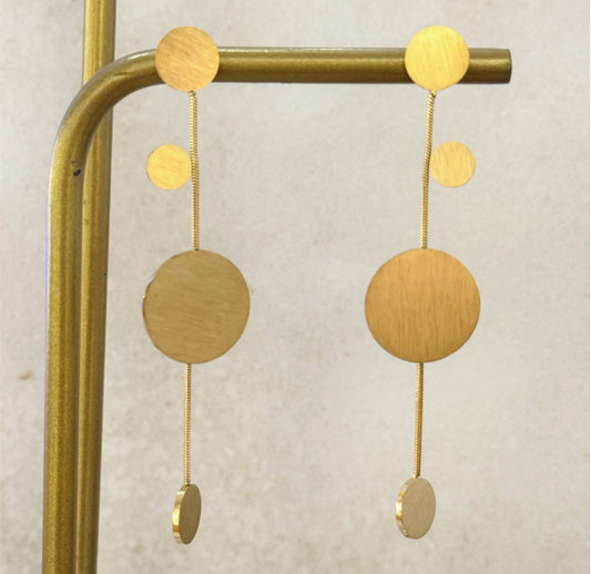 STAINLESS STEEL DOT DROP EARRINGS