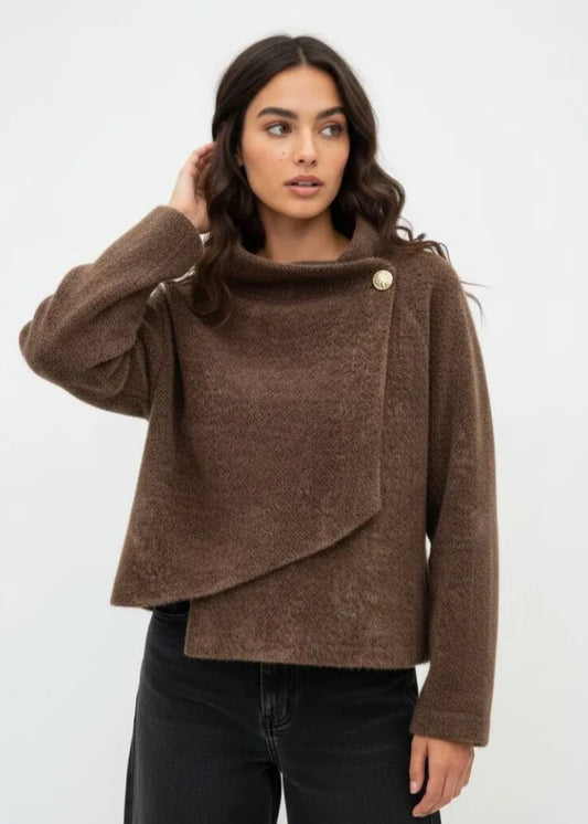 SIDE TIE JACKET - 10-16 - CHOCOLATE