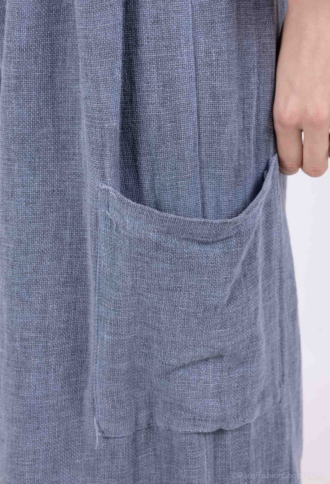 COTTON/LINEN BLEND CROPPED PALAZZO - 10-16 - BLUE
