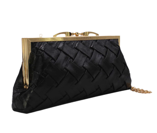 BRAIDED OCCASION BAG- BLACK