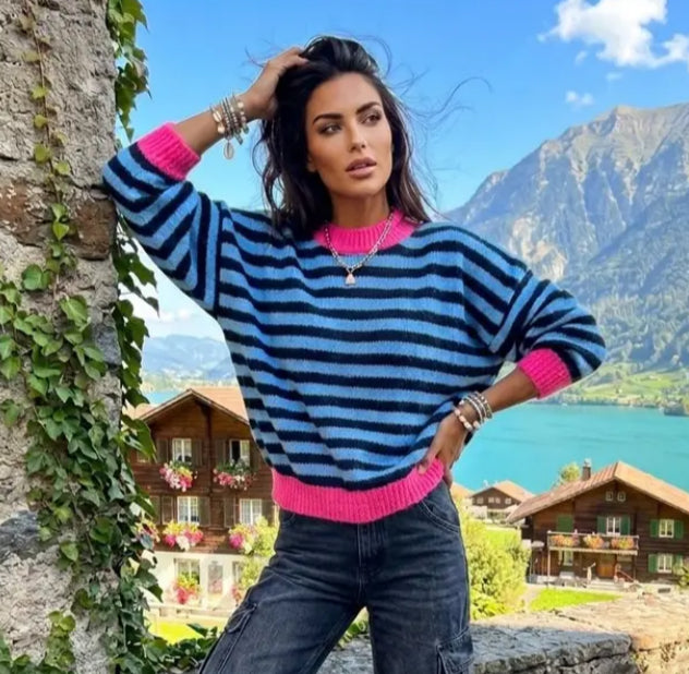 CONTRAST STRIPE KNIT - 10-16