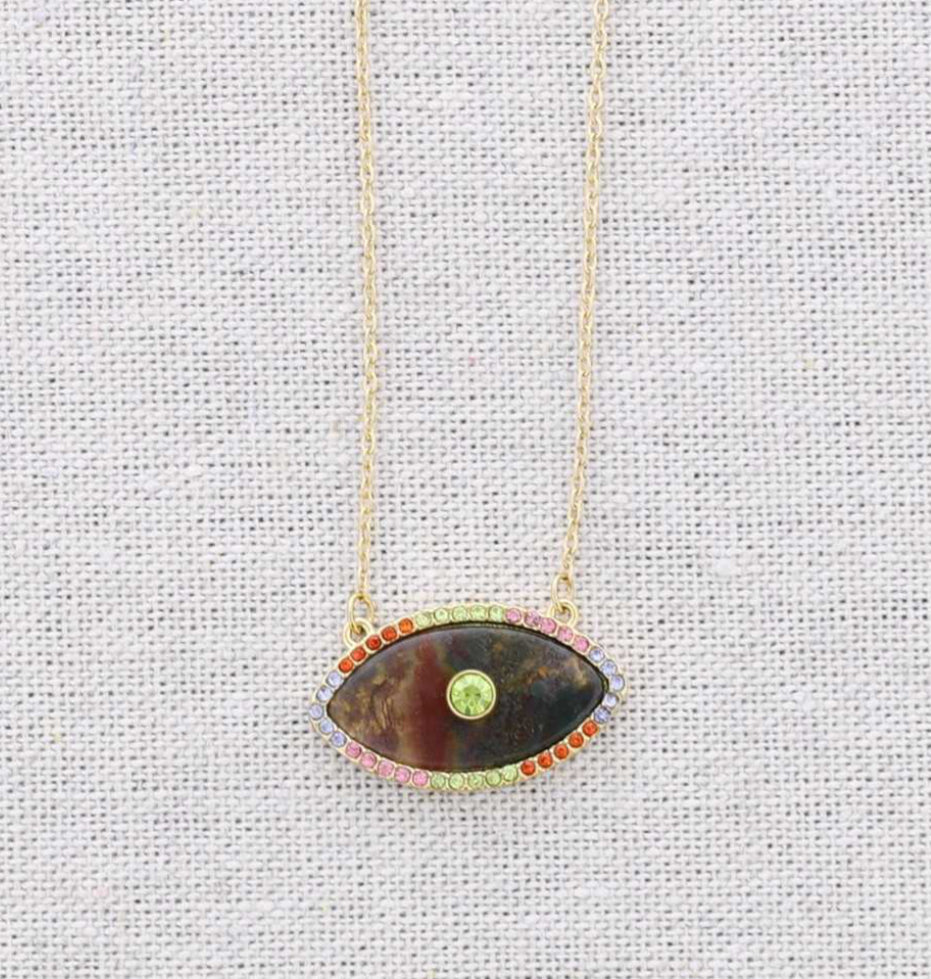 TURKISH EYE PENDANT NECKLACE - BLACK