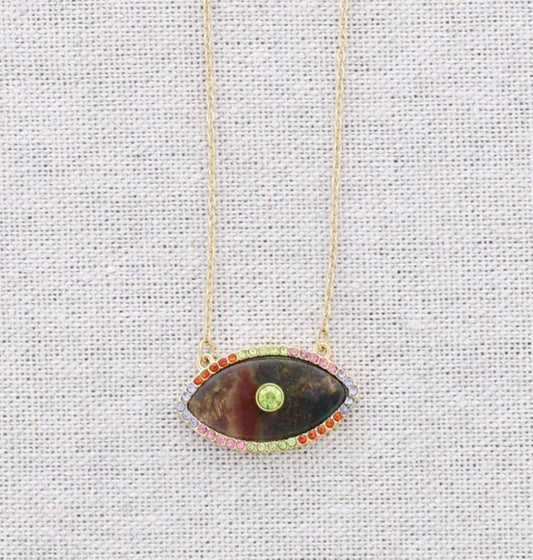TURKISH EYE PENDANT NECKLACE - BLACK