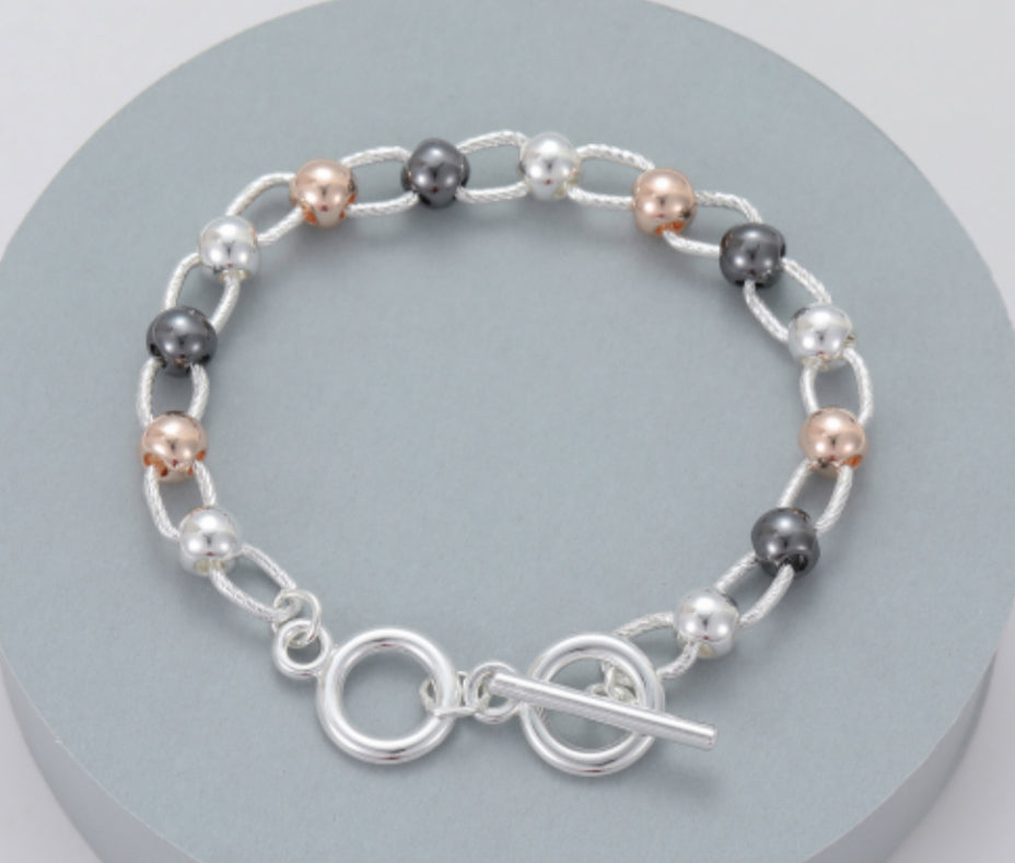 T-BAR MIXED METAL BRACELET