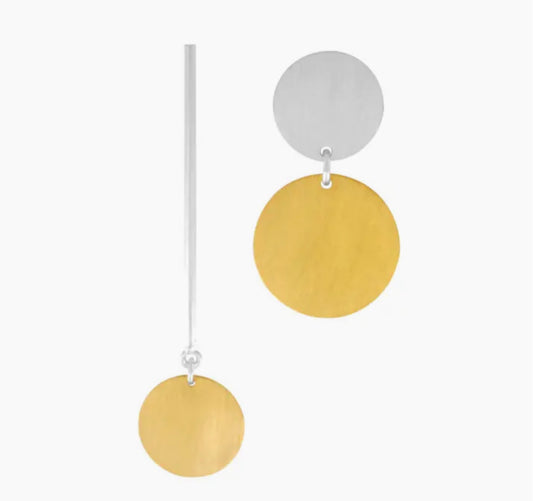 DNSK ASYMMETRIC DOT EARRINGS