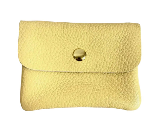 LEATHER CARD WALLET - BUTTERCUP YELLOW