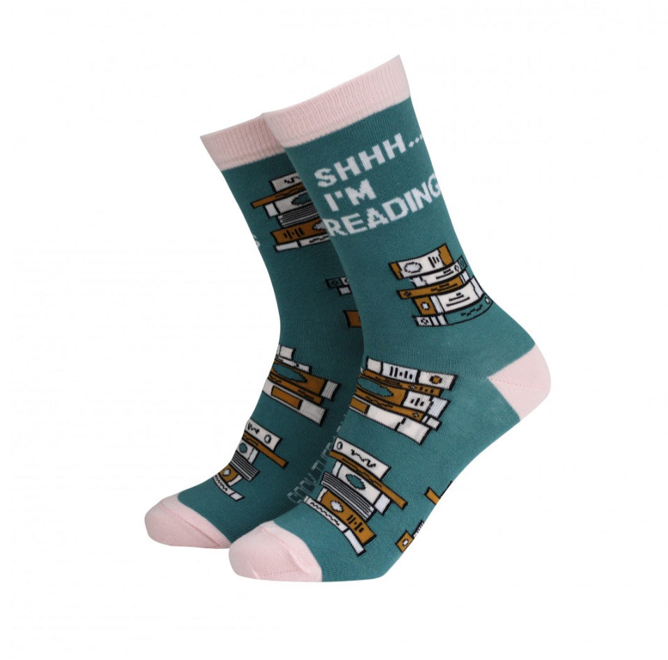 LADIES BAMBOO SOCKS - SHH IM READING