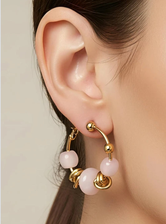 BEAD HOOP EARRINGS