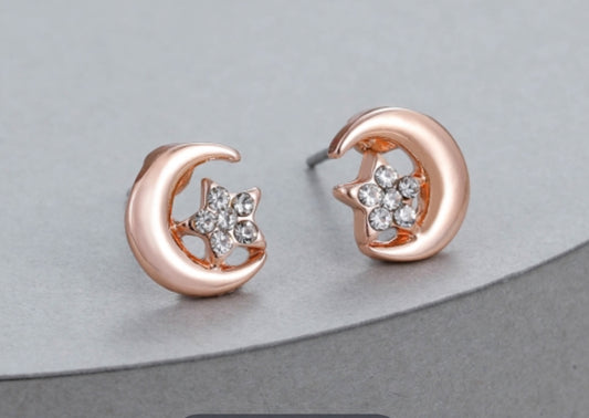 CRYSTAL MOON EARRINGS
