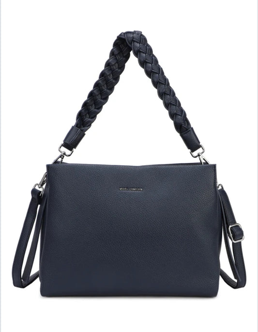 BRAIDED HANDLE CROSSBODY - NAVY