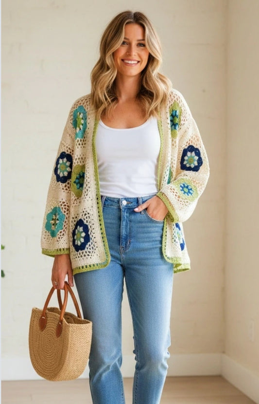 CROCHET CARDI - FREE SIZE