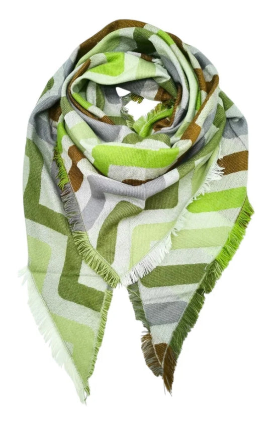 CHEVRON TRIANGLE SCARF - GREEN