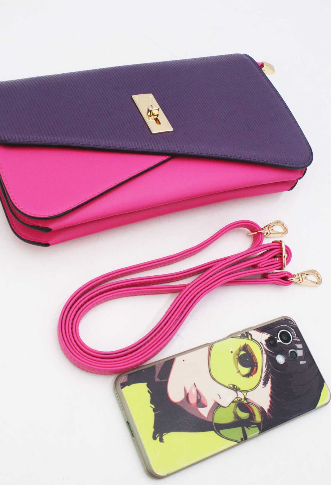 OCCASION CLUTCH - FUSCHIA & PURPLE