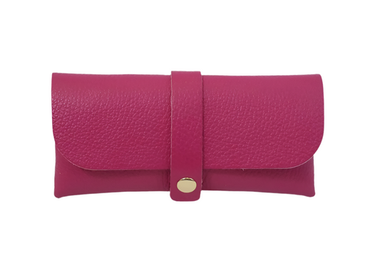 LEATHER GLASSES CASE - FUSCHIA