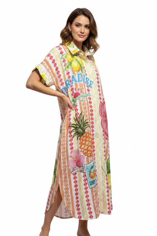 MULTIPRINT SHIRT DRESS - 10-16