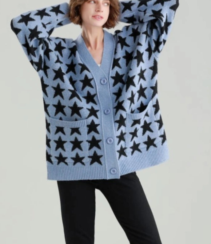 STAR KNIT CARDI - FREE SIZE