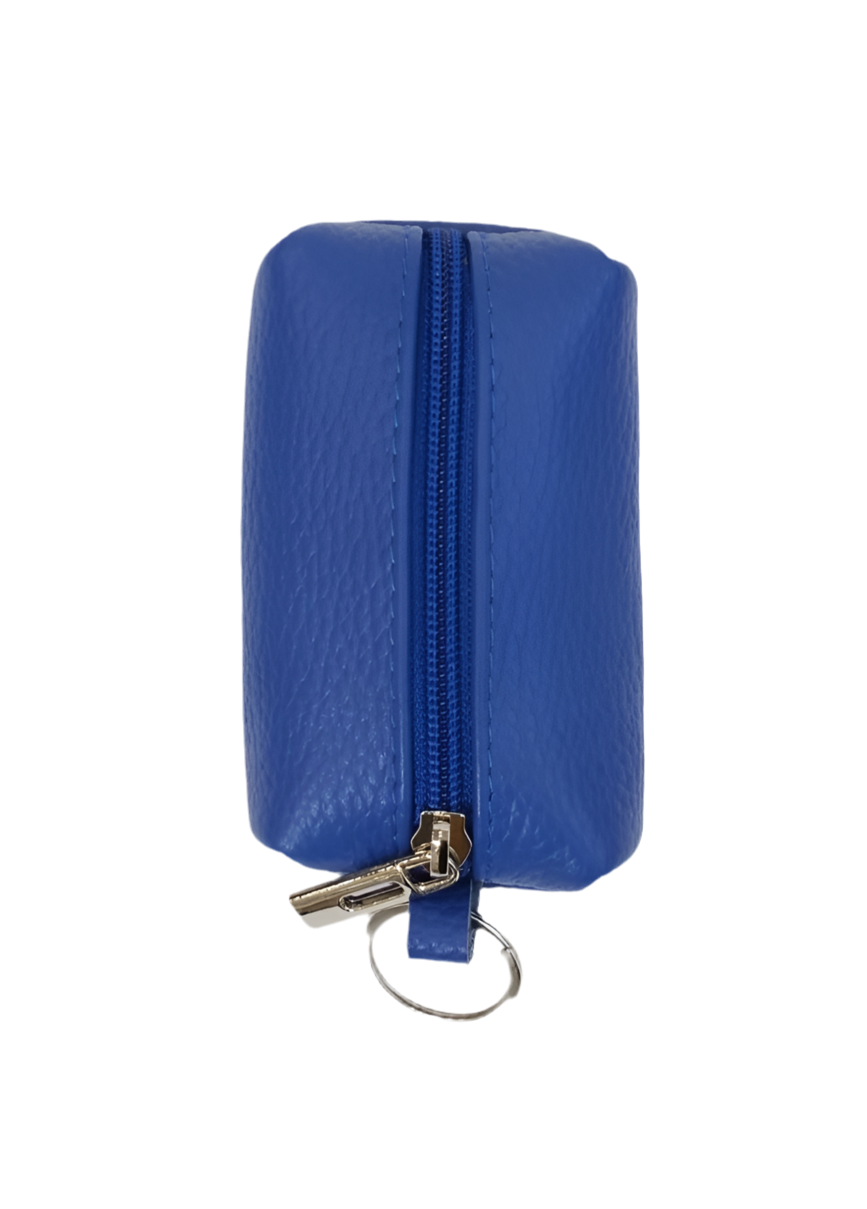 ITALIAN LEATHER KEYRING/WALLET - COBALT BLUE