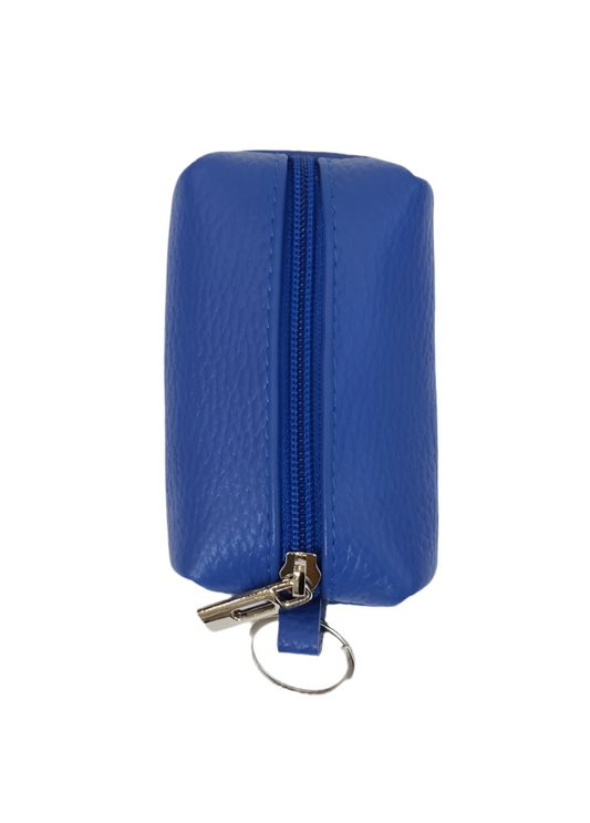 ITALIAN LEATHER KEYRING/WALLET - COBALT BLUE
