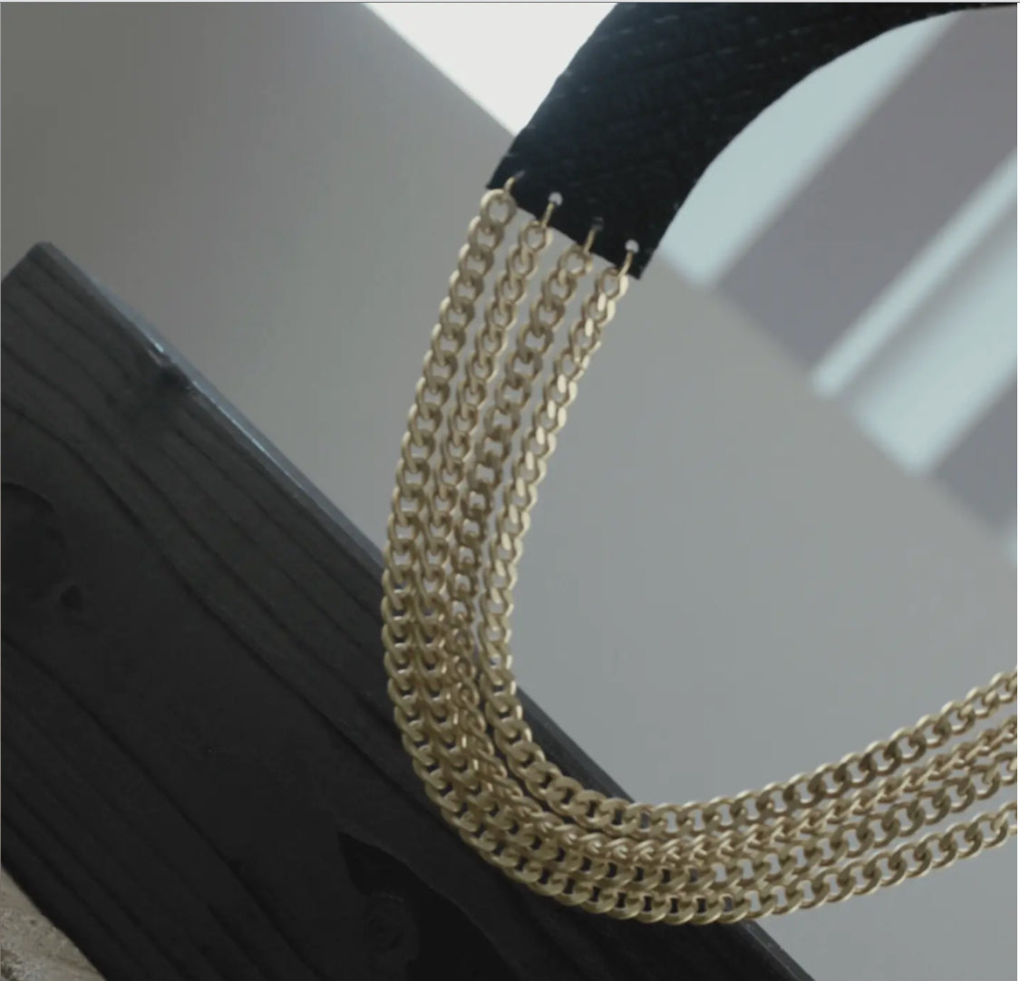 DNSK LEATHER LINK NECKLACE