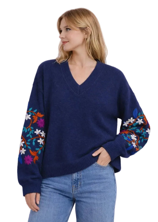 ALPACA WOOL BLEND EMBROIDERED KNIT - 10-16