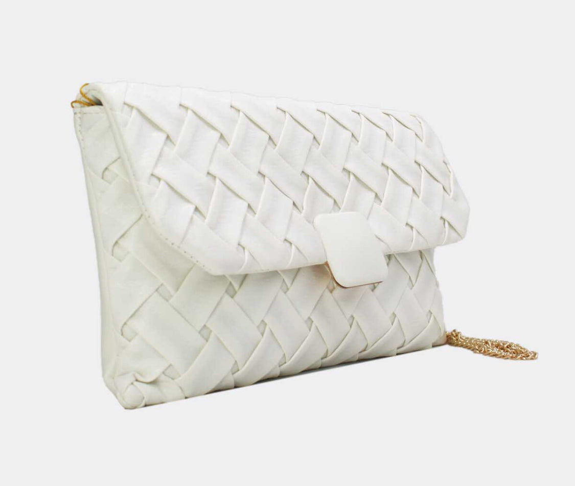 BRAIDED OCCASION BAG - WHITE