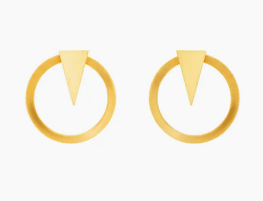 DNSK TRIANGLE CIRCLE EARRINGS
