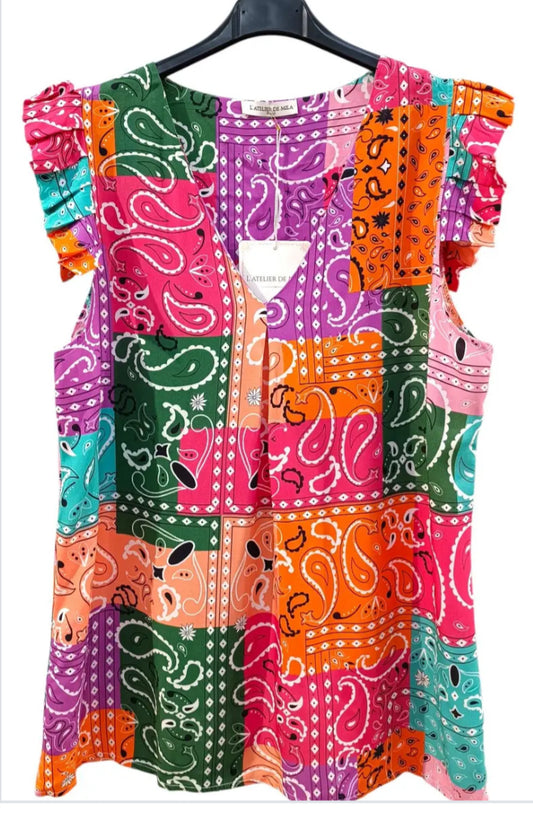 BANDANA PRINT TOP - 8-12