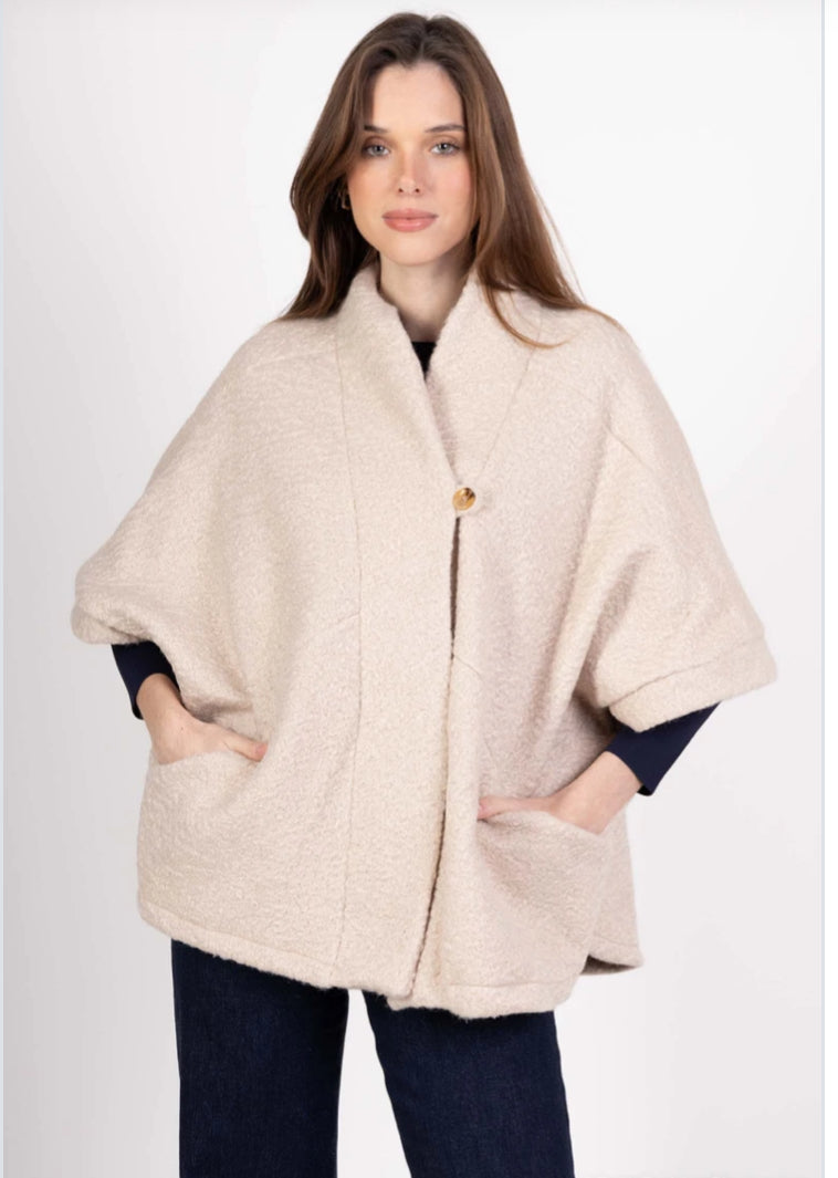 TEDDY BUTTON JACKET - 10-16 - CREAM