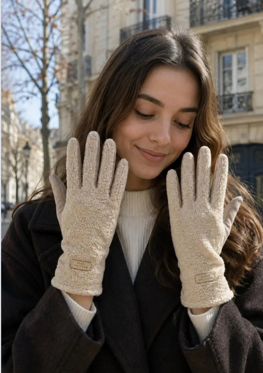 TEDDY GLOVES - TAUPE