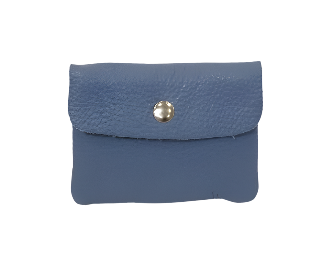 ITALIAN LEATHER CARD WALLET - BLUE