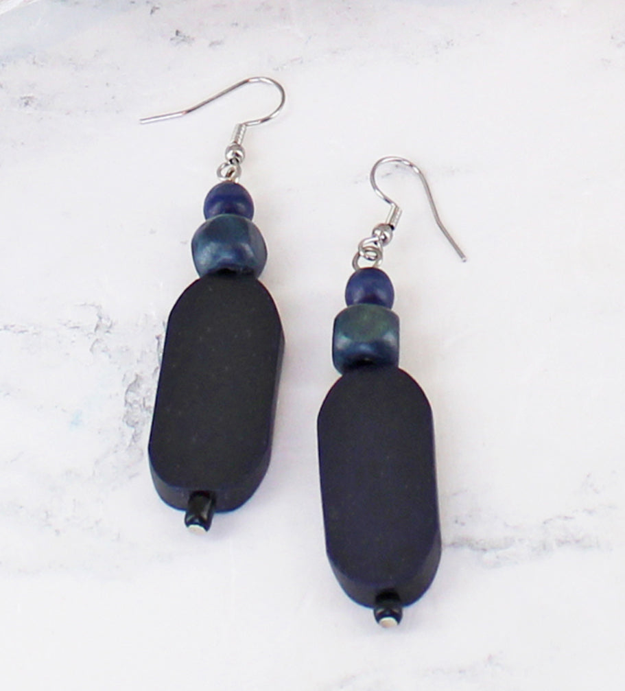 WOODEN BEAD EARRINGS