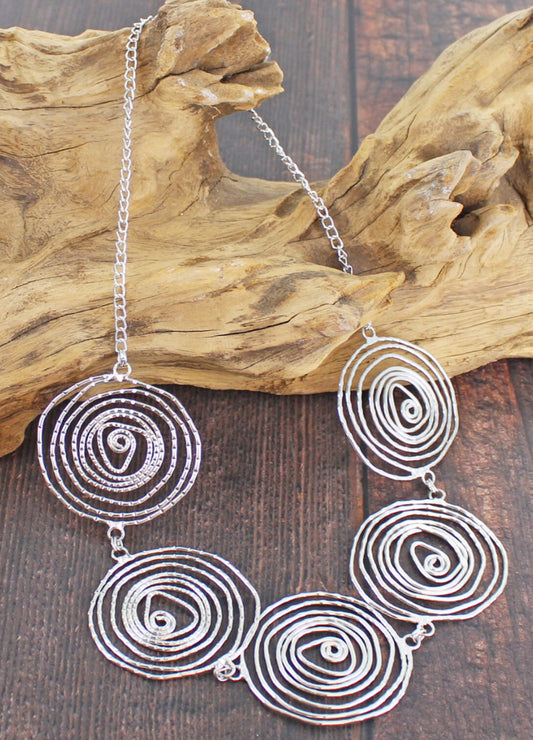SWIRL NECKLACE - SILVER