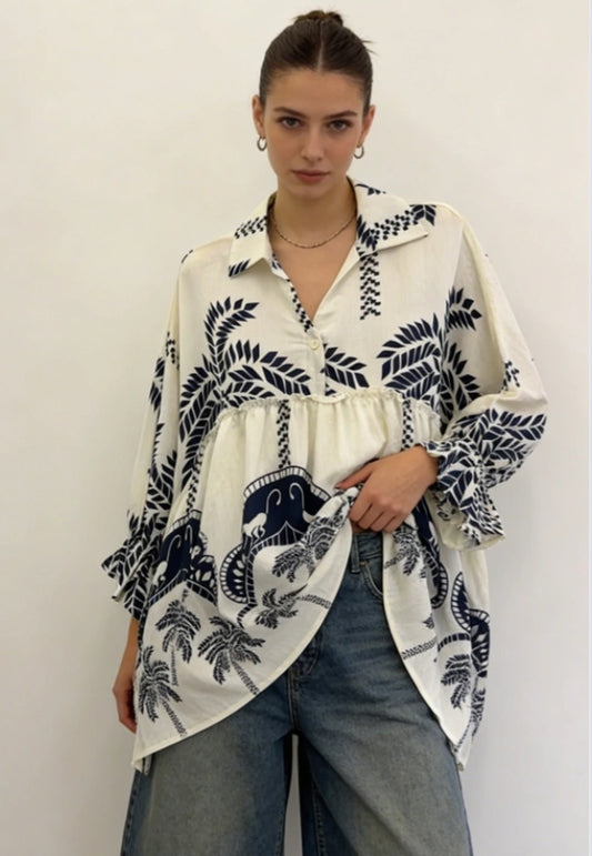 OVERSIZED PRINT SHIRT - 12-18