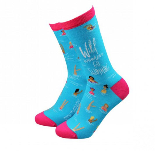 LADIES BAMBOO SOCKS - WILD WOMEN GO SWIMMING