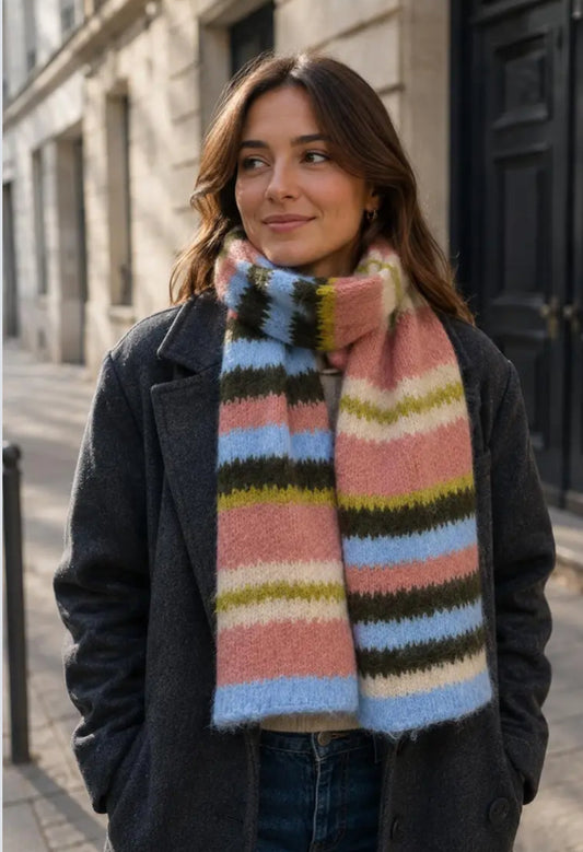 FLUFFY STRIPED SCARF