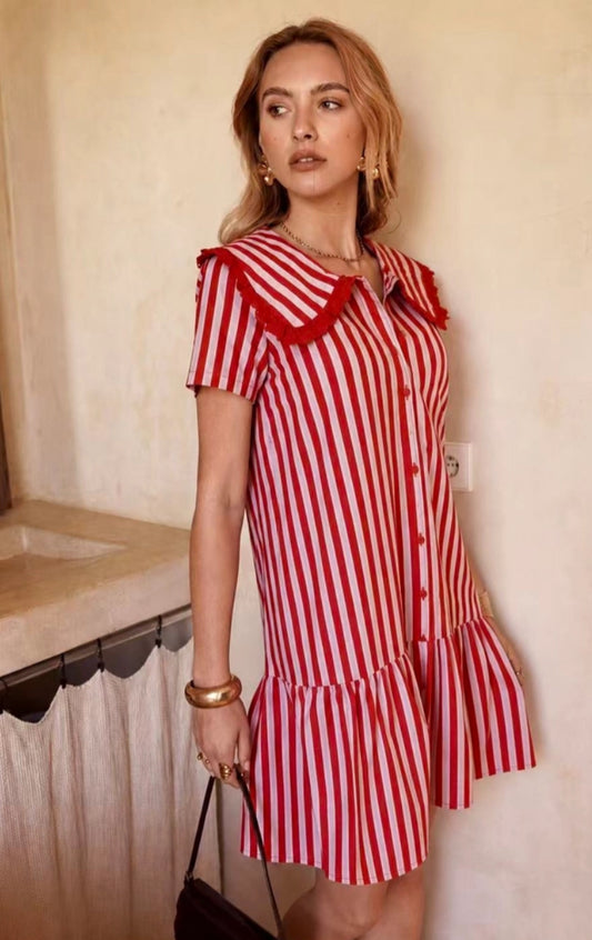 PETER PAN STRIPE DRESS - 14-16