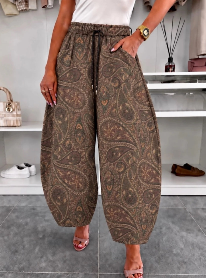 SUEDETTE BARREL PANTS - 10-16 - CHOCOLATE