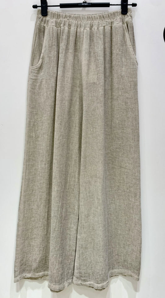 LINEN COTTON PALAZZO - 10-16