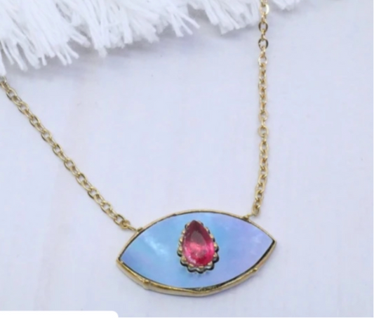 TURKISH EYE CRYSTAL NECKLACE - BLUE