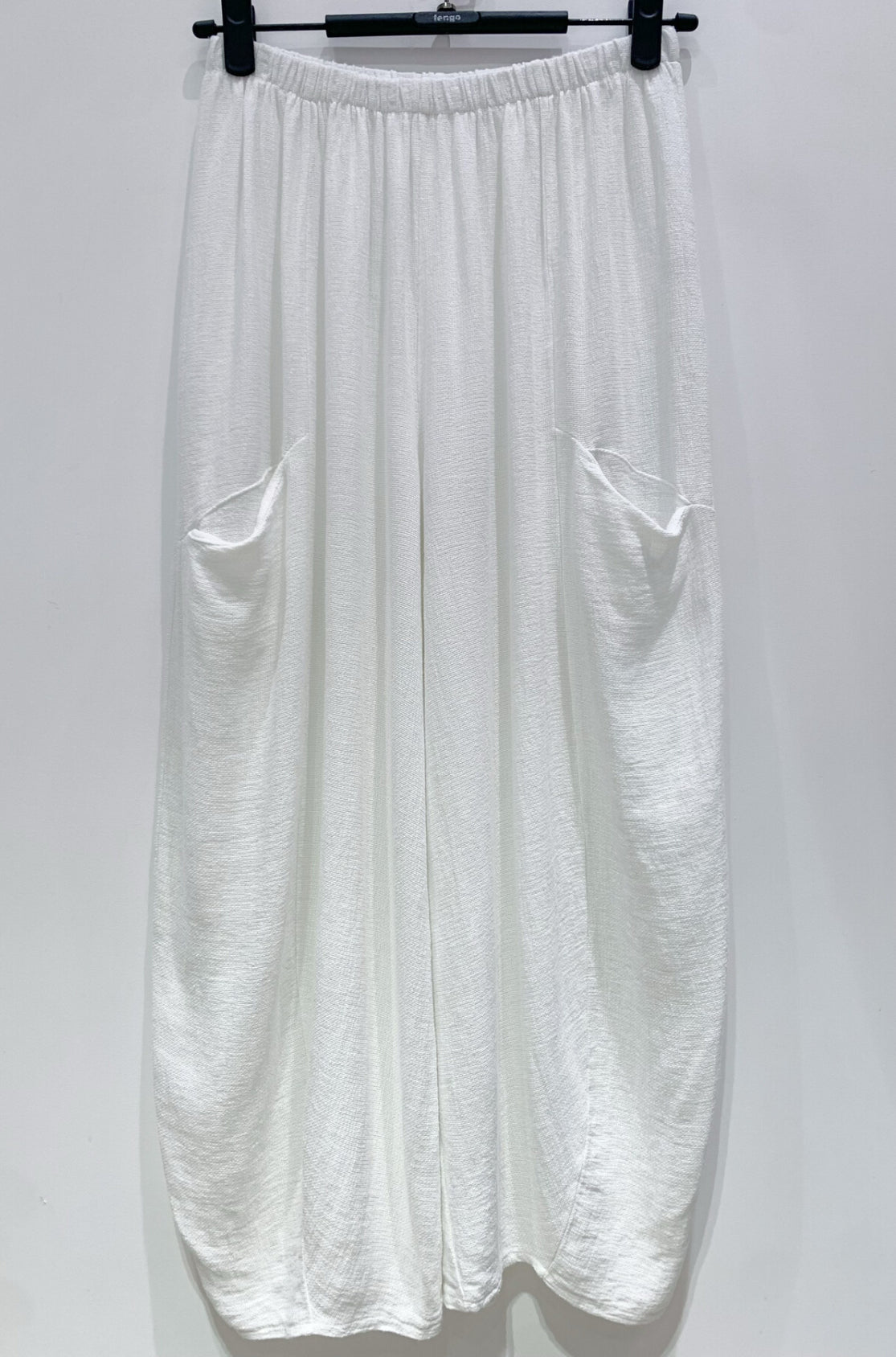 COTTON/LINEN BLEND SLOUCH POCKET PANTS - 10-16 - WHITE