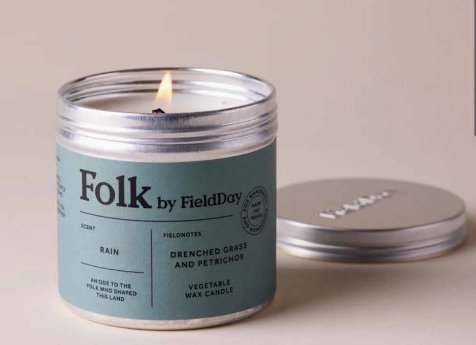 FOLK VEGETABLE WAX CANDLE - DRENCHED GRASS & PETRICHOR